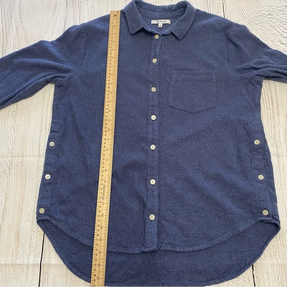 Madewell Navy Casual Flannel Button-Down Shirt Small - Picture 8 of 11